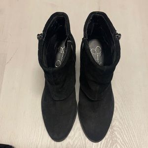 Suede Jessica Simpson black booties size 8 women